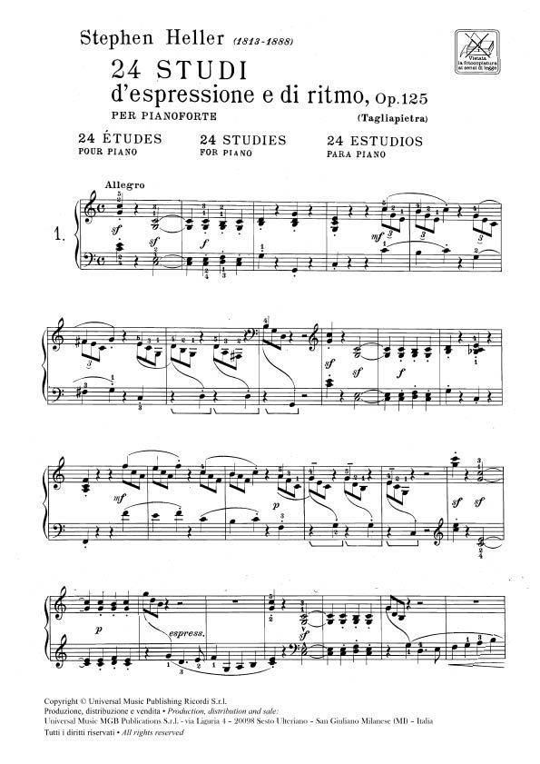 24 Studi D' Espressione E Di Ritmo Op. 125 - Per Pianoforte - pro klavír